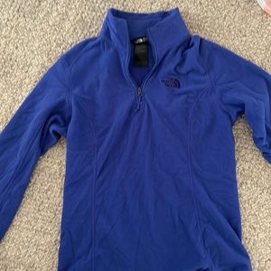North face royal blue pull over fleece